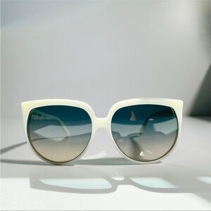 CELINEoff white frame gradient lens square sunglasses